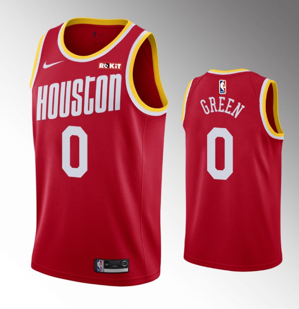 Men's Houston Rockets #0 #0 Jalen Green Red Classic Edition Stitched Jersey